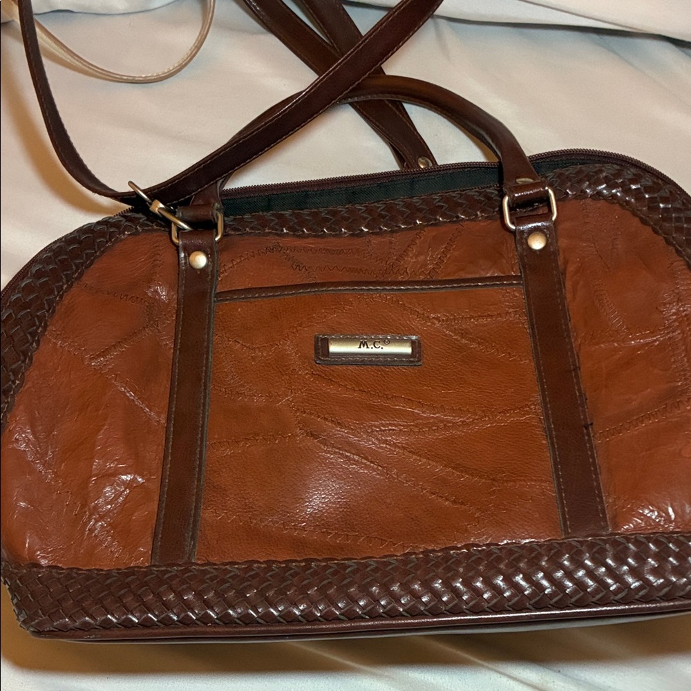 MC Cognac Leather Satchel